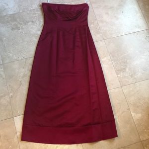 Dark red strapless evening gown size 6